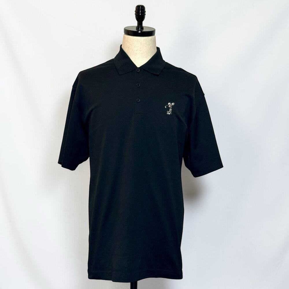 Nike Golf Shirt Mens XL Disney Mickey Mouse Polo Black Dri Fit Rhinestone Golfer